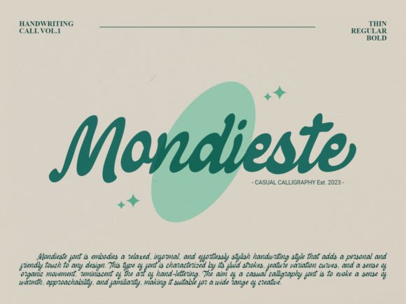 Mondieste Font: A Handwritten Typeface for Makers